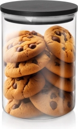 Üveg tárolóedény szóródó élelmiszerekhez fedővel és tömítéssel 600 ml