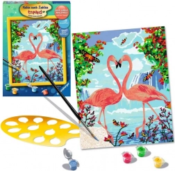 Számozás szerinti festés – Szerelmes flamingók