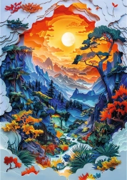 Trefl Puzzle Papírművészet: Völgy 1000 darab