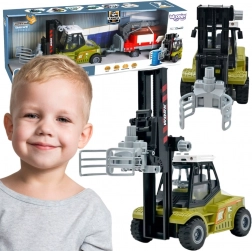 Woopie targoncás jármű fogókkal és utánfutóval, fényekkel és hangokkal