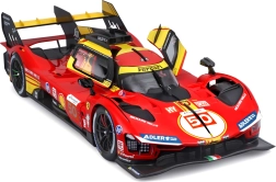fém Bburago modell 1:18 Ferrari 499P 50-es rajtszám – a 2024-es 24 órás Le Mans győztese