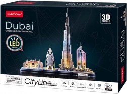 Világító 3D puzzle panoráma Dubai CityLine a CUBICFUN-tól, 182 darab
