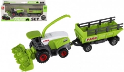 Kombájn pótkocsival – 22 cm-es, szabadonfutó műanyag modell