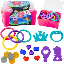 Merülős kincsesláda vízbe, rózsaszín, 21 db