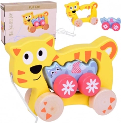 Fa húzogatós kiscica 2 az 1-ben – guruló család