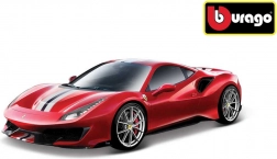 Bburago Ferrari 488 Pista 1:24 fém modell, piros