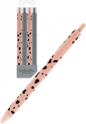 4 darabos golyóstoll szett szürke és rózsaszín, 0,7 mm, fekete tinta