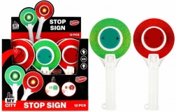 Rendőrségi megállító tárcsa fénnyel