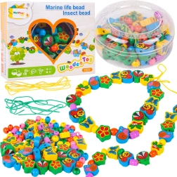 Fa gyöngyök zsinóron – katicabogár