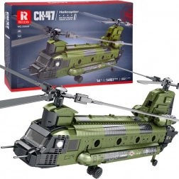 Reobrix építőkészlet helikopter CH-47 Chinook – katonai tandemos forgószárnyas, 1451 darab