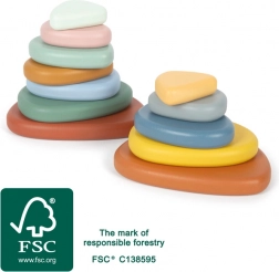 Montessori folyami kövek small foot – fa egyensúlyozó játék