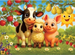 Fa puzzle Farm állatkák 40 darab WOODEN CITY