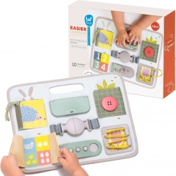 TAF TOYS aktív csatos fejlesztőtábla a finommotorika fejlesztéséhez