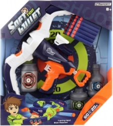 Számszeríj szivacslövedékekkel és célpontokkal, lőtávolság 20 m