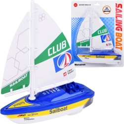 Színes vitorláshajó vízbe, elemes – Kék