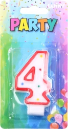 Parti gyertya szám 4 piros