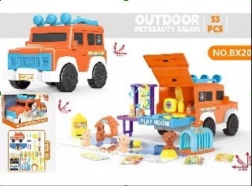 Terepjáró kutyakozmetikus autó kölyökkutyákkal