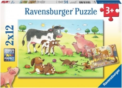 RAVENSBURGER Puzzle Állatfarm 2x12 darab