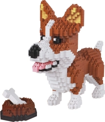 Walesi corgi tálkával és csonttal, 1200 darabos építőkészlet