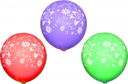 Felfújható lufik virágmintával - 10 db-os készlet