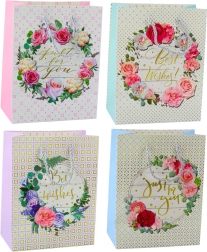 Ajándéktáska Virágminták Best Wishes 23 x 18 x 10,5 cm