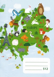 Iskolai füzet A5 vonalas 10 lap Európa