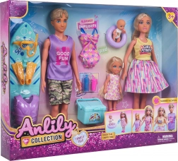 Családi strand szett babákkal és kiegészítőkkel