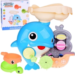 vidám delfin – fürdőjáték csónakkal és pingvinekkel