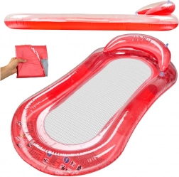 Felfújható matrac támlával és hálóval a vízre piros Bestway