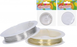 Gyöngyfűző drót 0,6 mm, 4 m – arany vagy ezüst színben