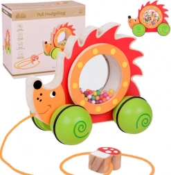 Fa húzható sün színes golyókkal