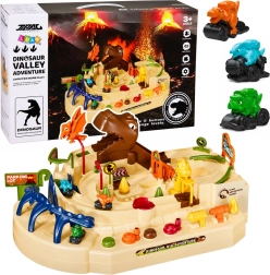 Interaktív, kézi vezérlésű dínós pálya Dinosaur Track Adventure 3 járművel és 8 kihívással