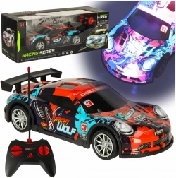 Sportos távirányítós autó kék-piros