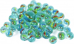 Üveg golyók szivárványos mintákkal