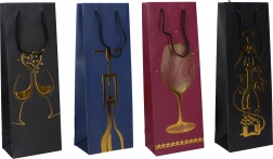 Ajándéktáska palackhoz M, 36 × 12,8 × 8,4 cm, egész éves minta