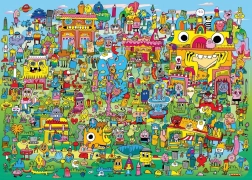 1000 darabos puzzle – Doodle-ökkel teli falu – Jon Burgermann, HEYE