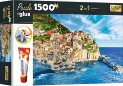 Manarola, Liguria, Olaszország 1500 darabos puzzle készlet ragasztóval