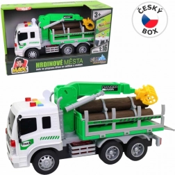 Fa szállító autó emelő karral és fényhatásokkal