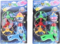 Kilövős pisztoly propellerekkel és világító pörgettyűvel