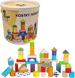 Babu fa építőkockák 50 db vödörben