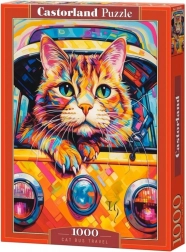 Puzzle 1000 darab Cat Bus Travel