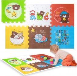 Humbi habszivacs XXL puzzle játszószőnyeg állatkák és betűk 6 darab 165 × 112 × 1,5 cm