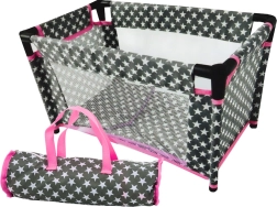 Alice csillagmintás babakisbaba szürke–rózsaszín