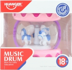 rózsaszín gyermek dob elemre világítással és dallamokkal