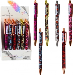 Fém automata golyóstoll leopárdmintával, kék tinta, 1,0 mm