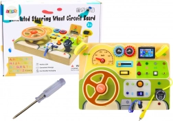 Fa szenzoros manipulációs autópanel LED fényekkel