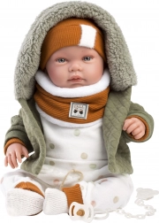 Llorens New Born élethű baba hangokkal, 44 cm