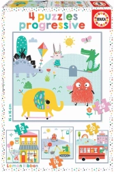 EDUCA Lemon Ribbon 4 az 1-ben gyerek puzzle (12–25 darab)