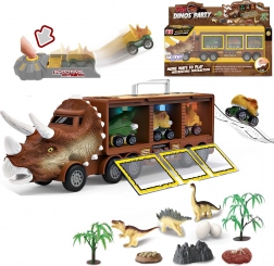 Dinoszaurusz teherautó kilövővel és autókkal