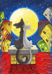 Macskák a tetőkön puzzle 1000 darab